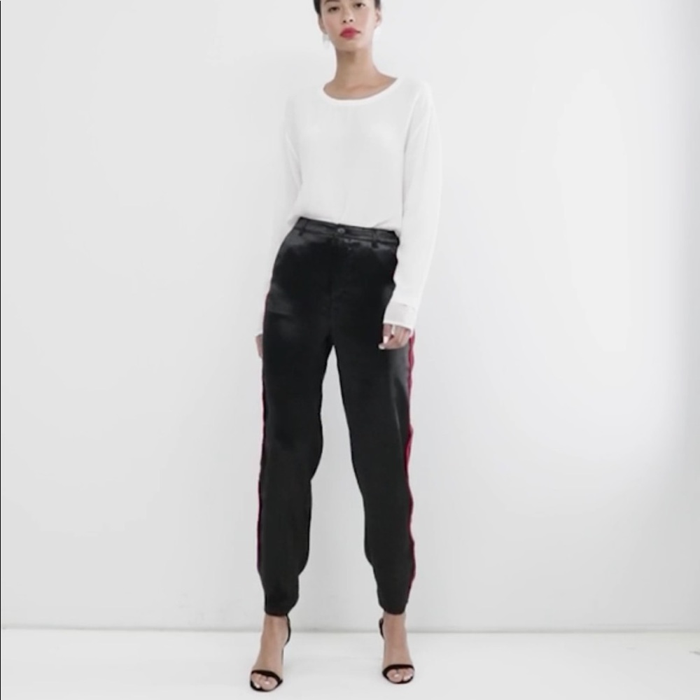 ASOS Tall cigarette pants in luxe satin